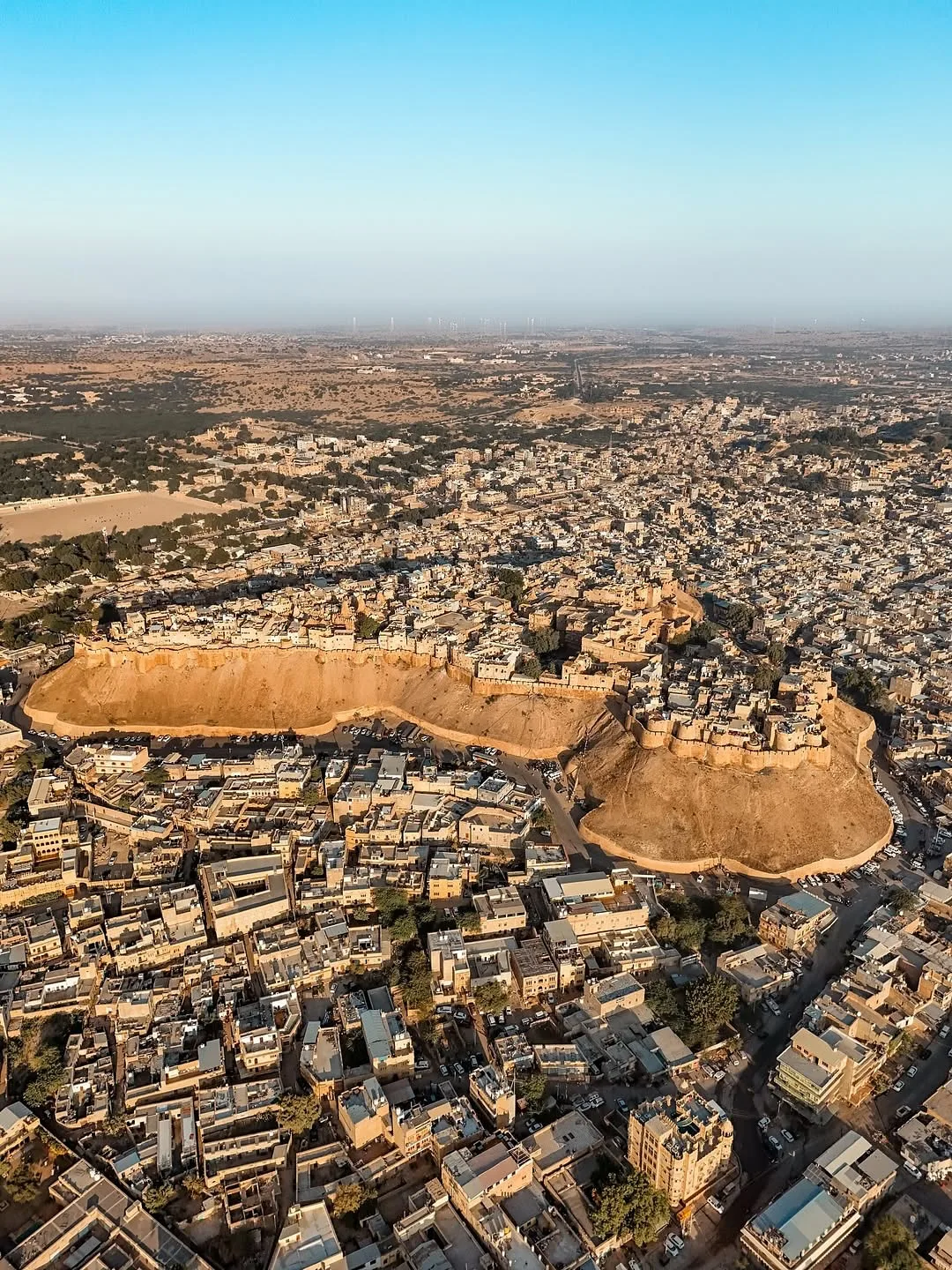 Road transit route and city approach in western Rajasthan
