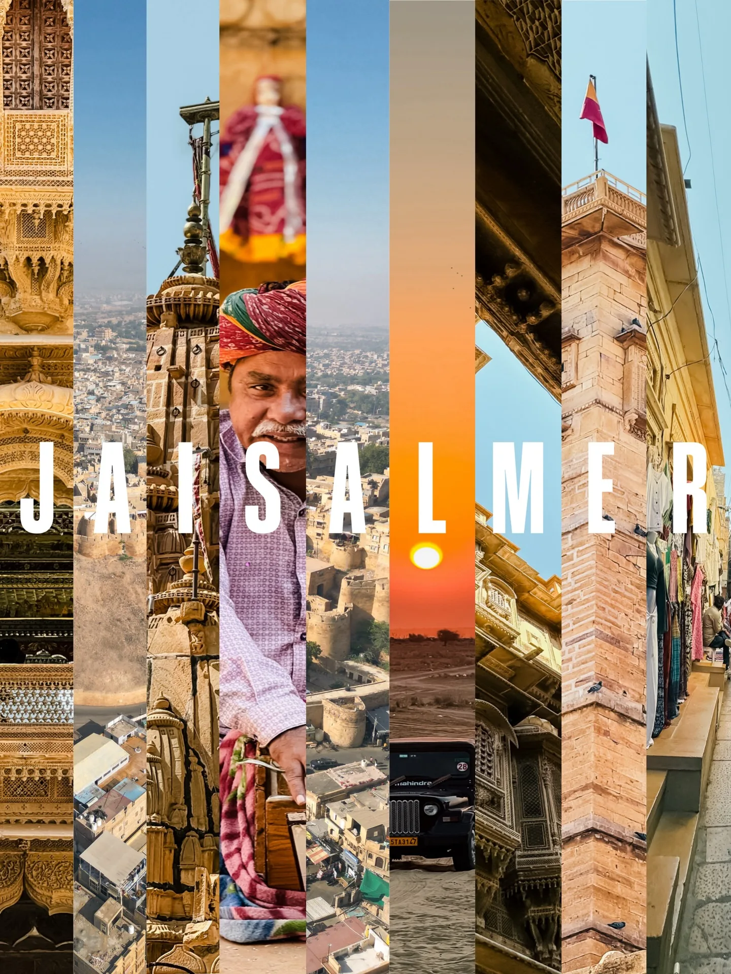 Desert horizon and fortress ramparts near Jaisalmer camping zones